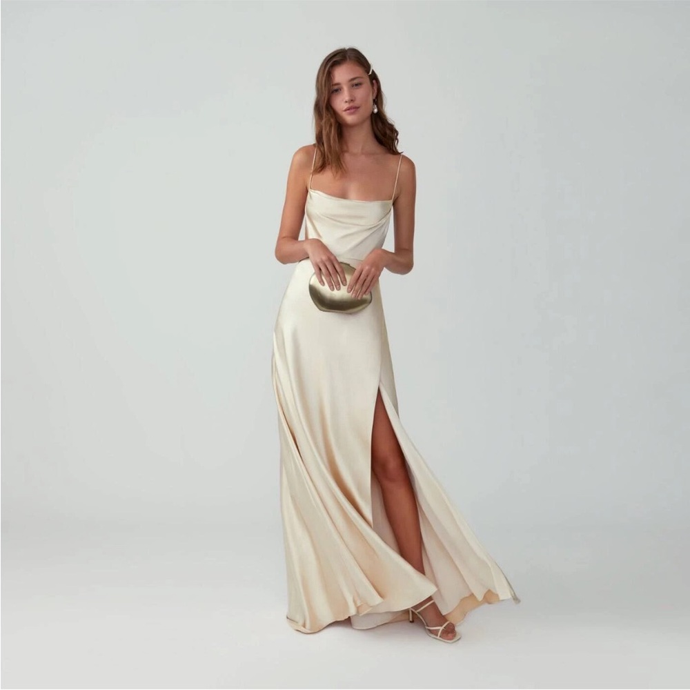 Fame and Partners champagne maxi dress